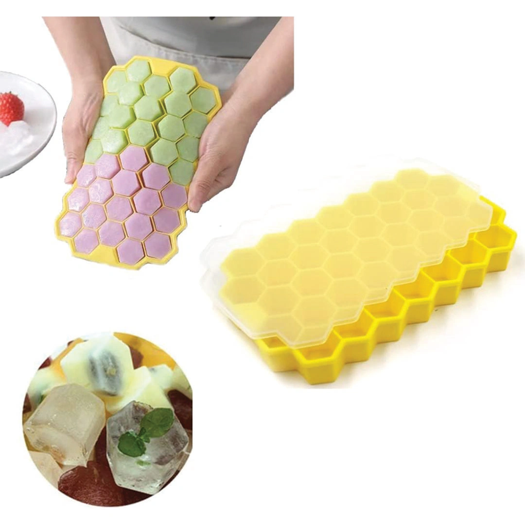 صينية مكعبات الثلج من السيليكون - أصفر