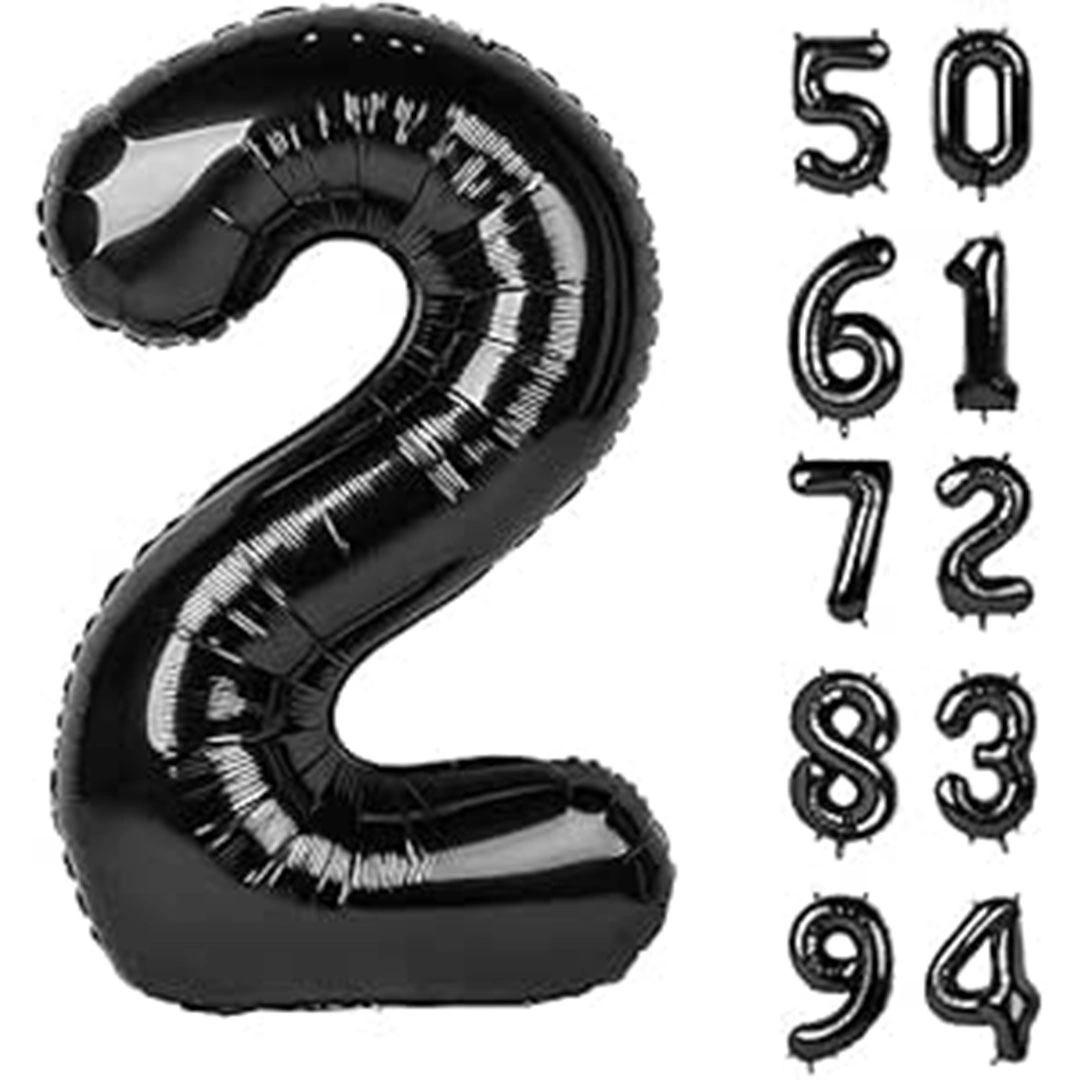 بالون حفلات رقم 2 - 80 سم - أسود
