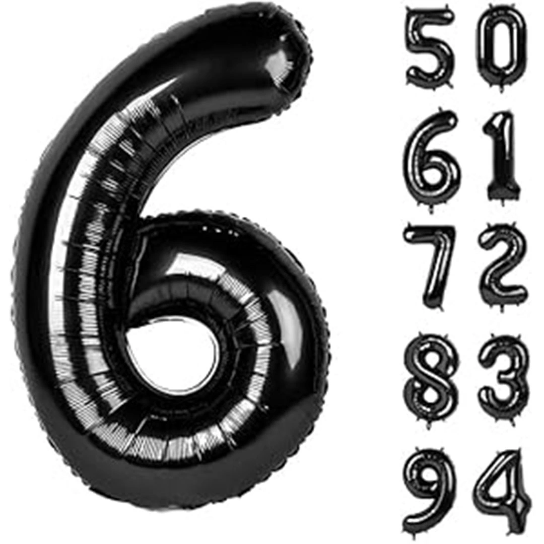 بالون حفلات رقم 6 - 32 انش - أسود