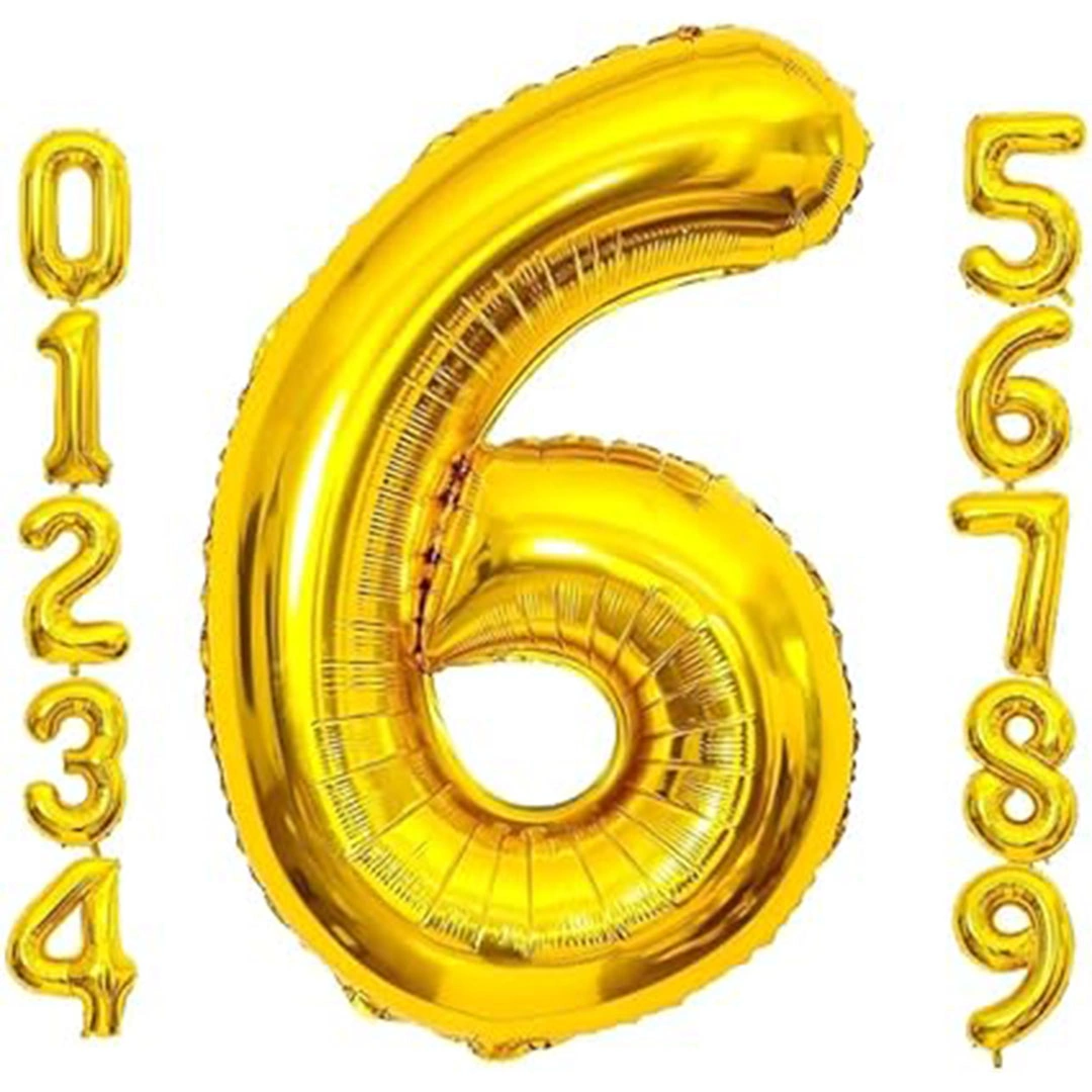 بالونات أرقام ذهبية 81.2 سم - ذهبي رقم 6