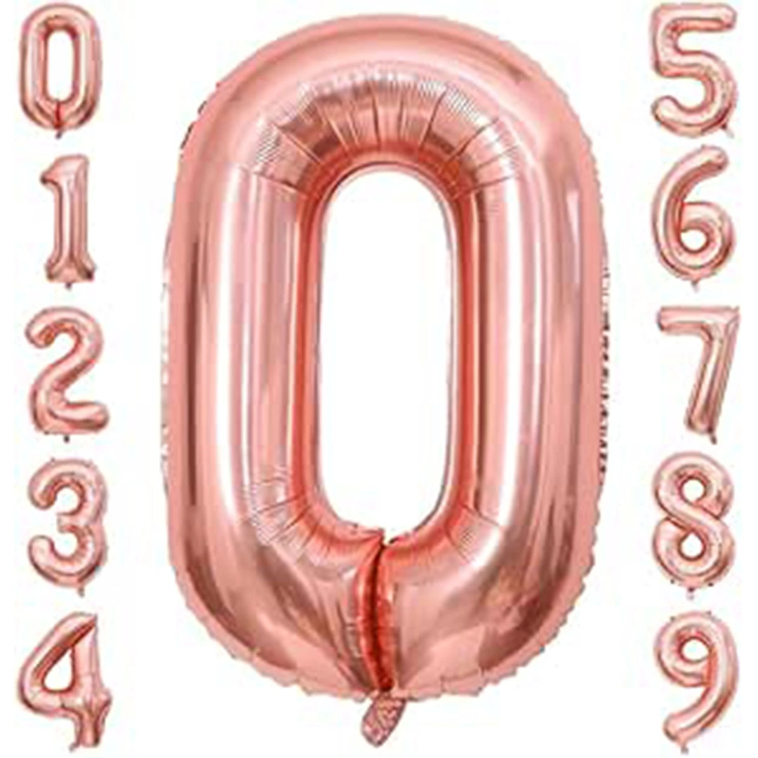 بالونات أرقام 81 سم - روز جولد رقم 0
