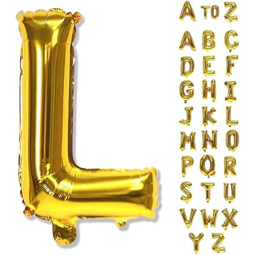بالون حفلات حرف L - 81 سم - ذهبي