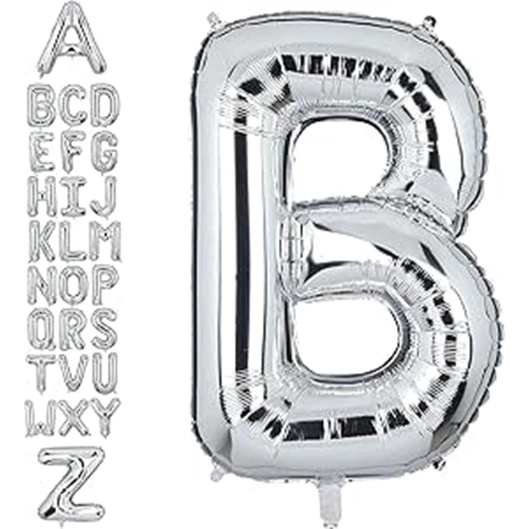 بالون حفلات حرف B - 32 إنش - فضي