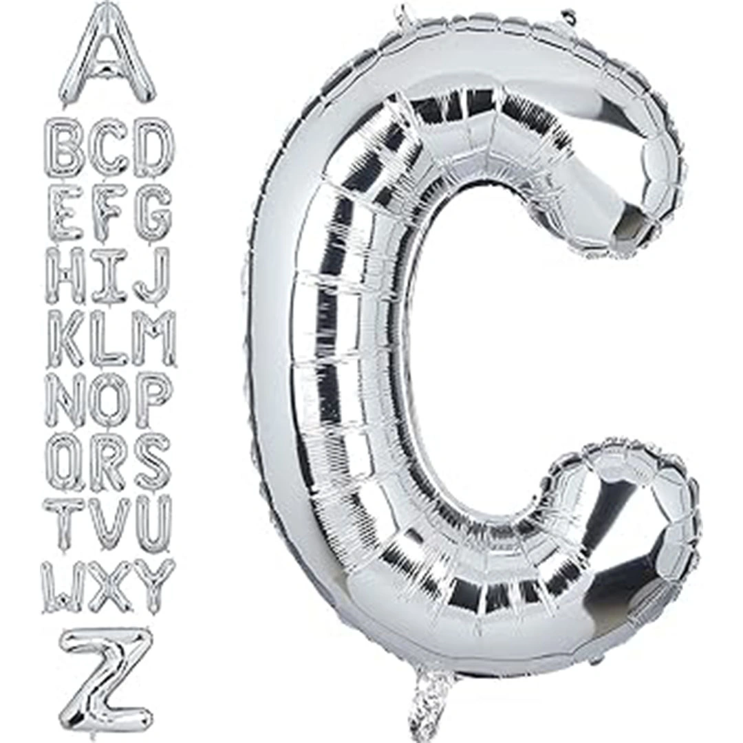 بالون حفلات حرف C - 32 إنش - فضي