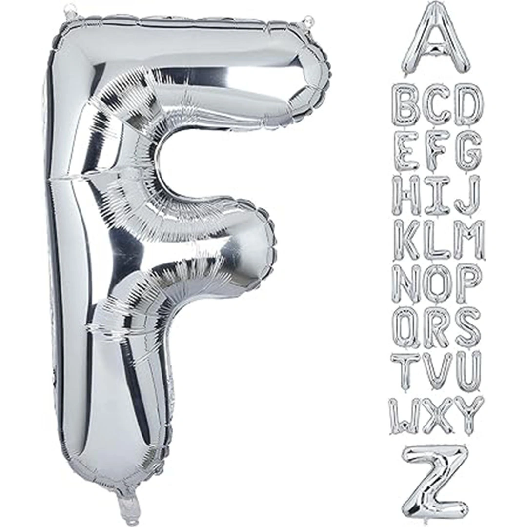 بالون حفلات حرف F - 32 إنش - فضي