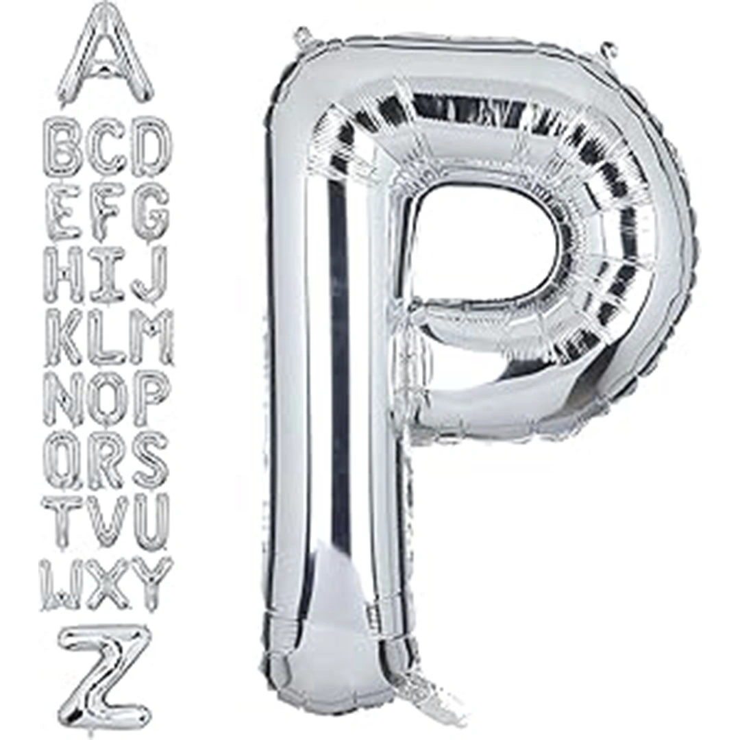 بالون حفلات حرف P - 32 إنش - فضي
