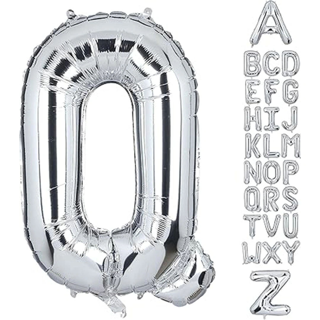 بالون حفلات حرف Q - 32 إنش - فضي