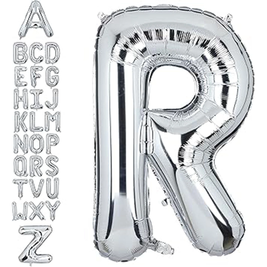 بالون حفلات حرف R - 32 إنش - فضي