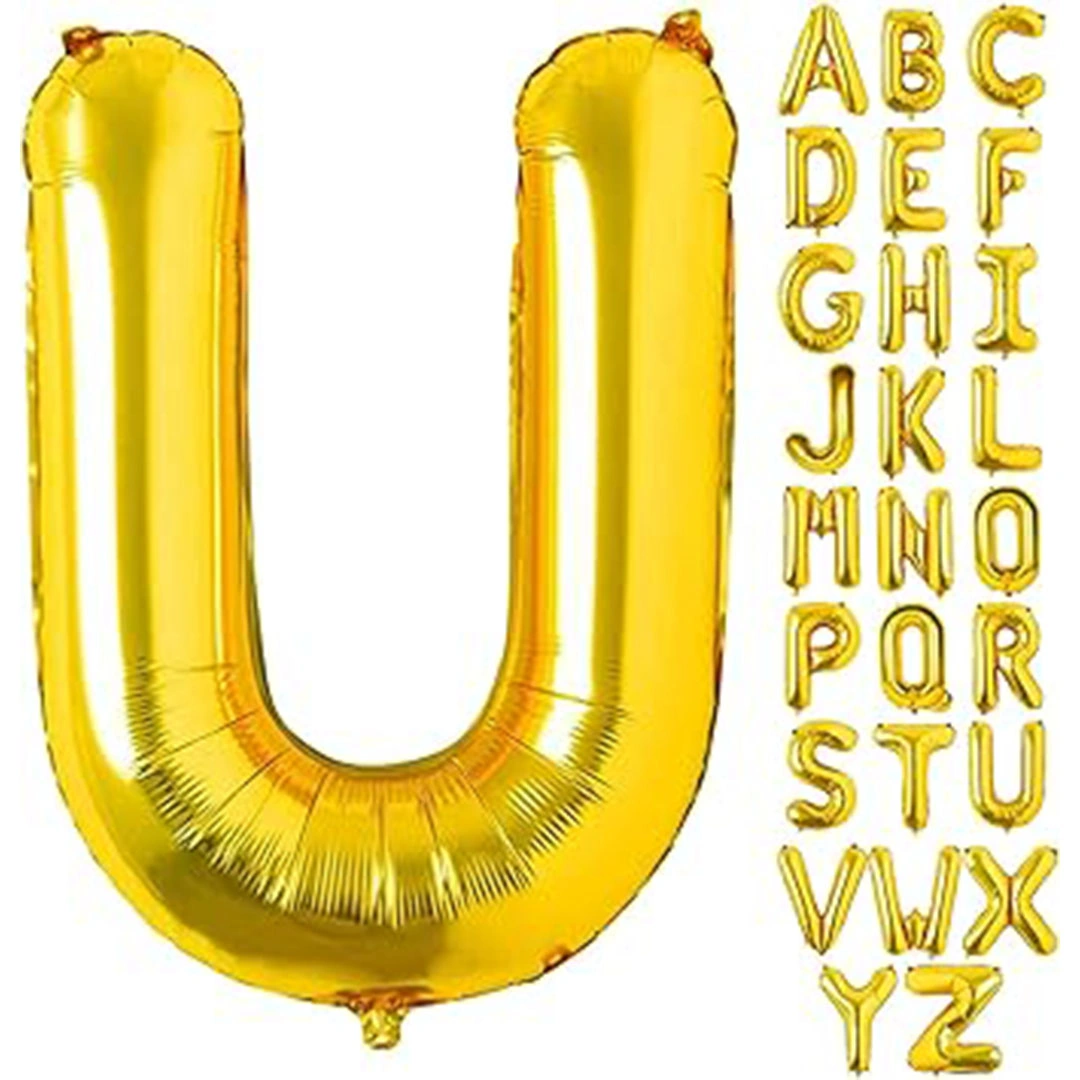 بالون حفلات حرف U - 32 إنش - ذهبي