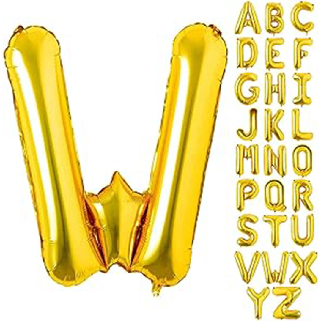 بالون حفلات حرف W - 32 إنش - ذهبي