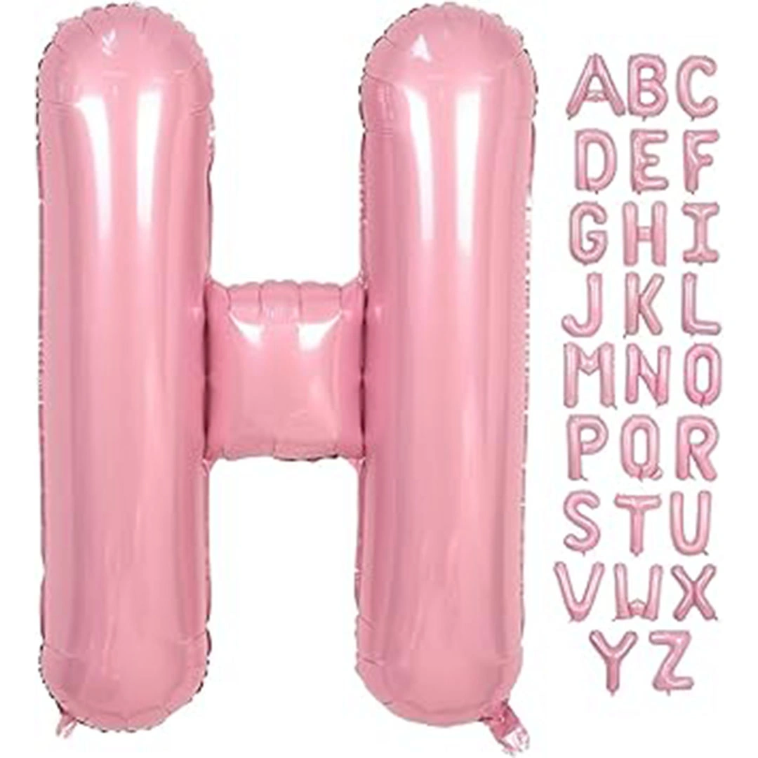 بالونات زهري 40 انش - مايلر هيليوم - حرف H