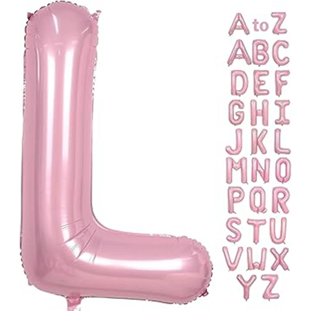 بالونات زهري 40 انش - مايلر هيليوم - حرف L