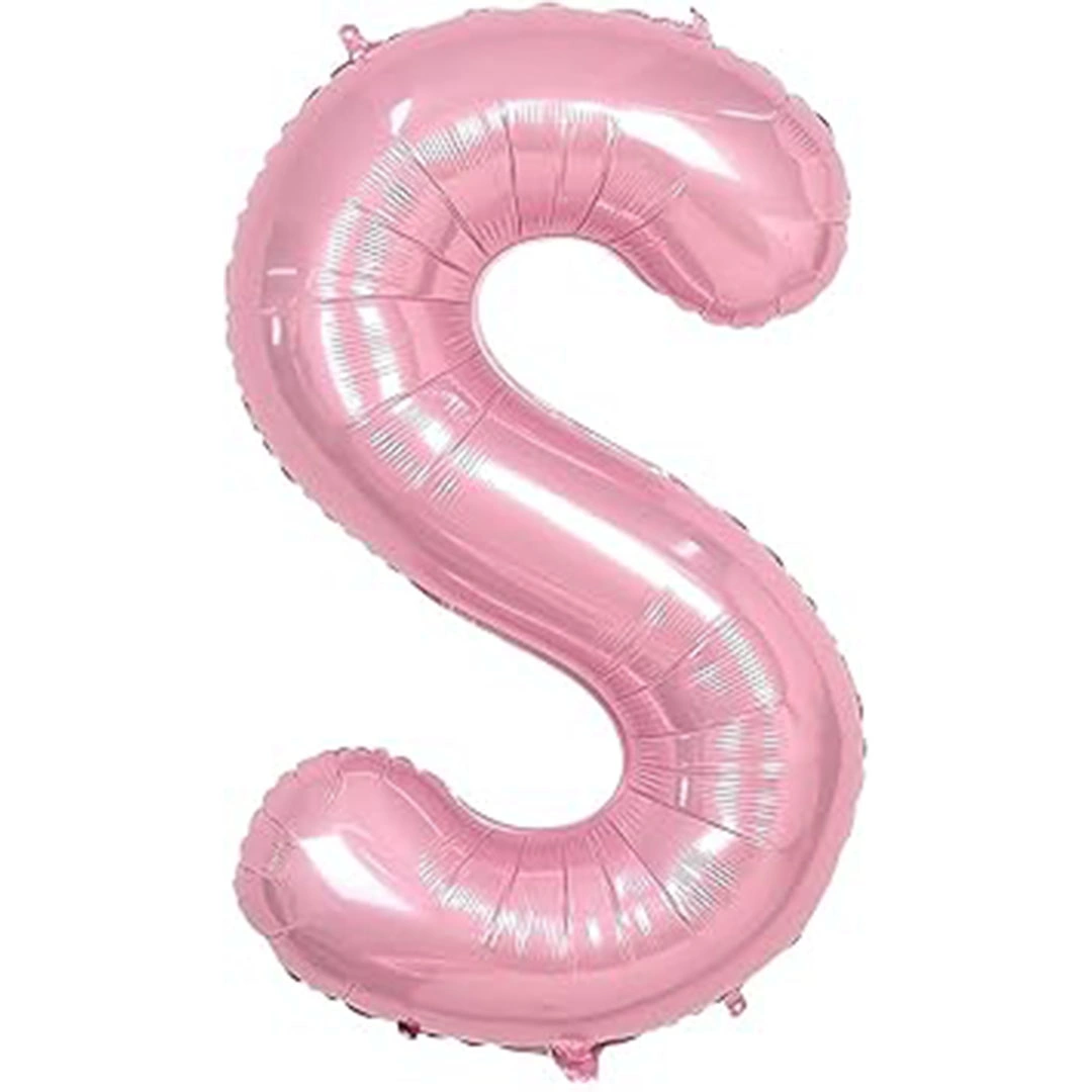 بالونات زهري 40 انش - مايلر هيليوم - حرف S