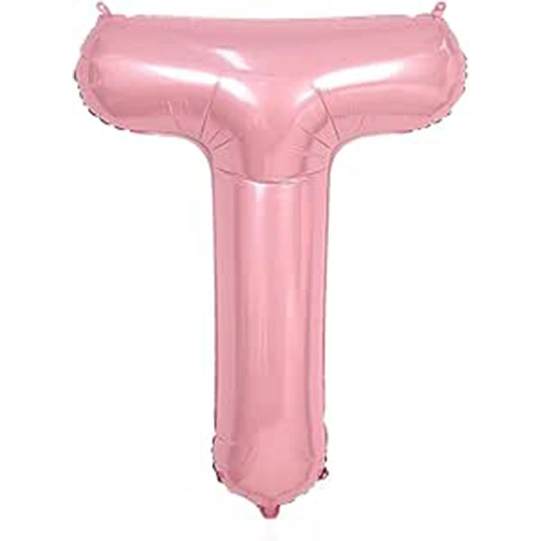 بالونات زهري 40 انش - مايلر هيليوم - حرف T