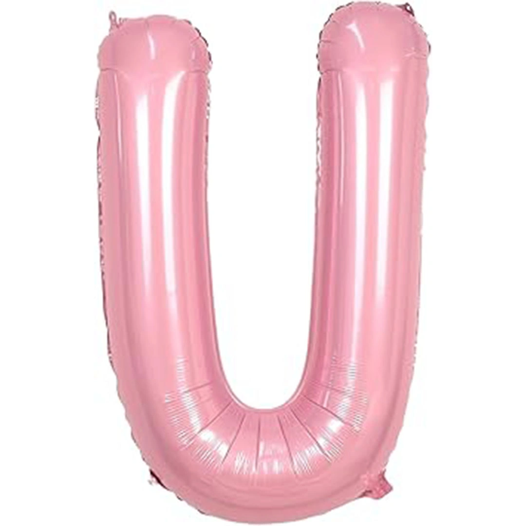 بالون 40 انش - مايلر هيليوم - حرف U - زهري