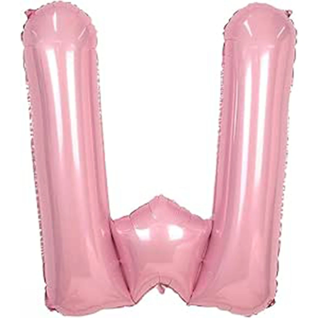 بالون 40 انش - مايلر هيليوم - حرف W - زهري