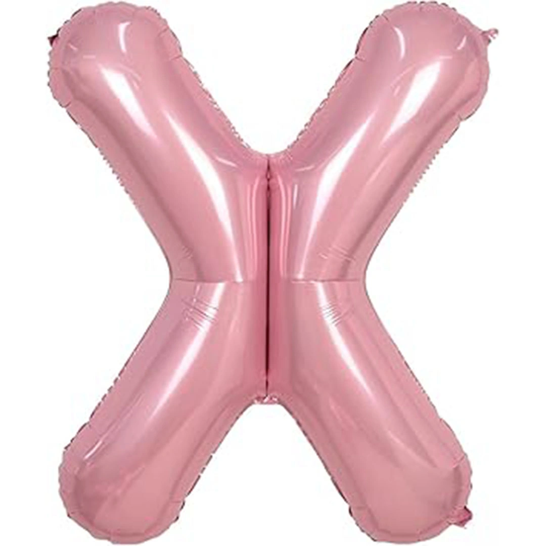 بالون 40 انش - مايلر هيليوم - حرف X - زهري