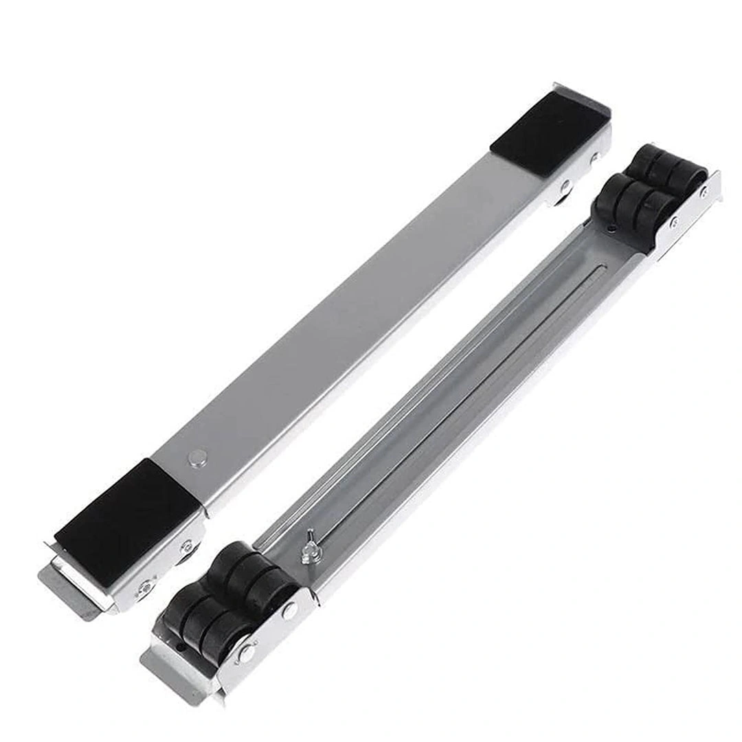 حامل أثاث منزلي متحرك بفرامل وقابل للطي - فضي