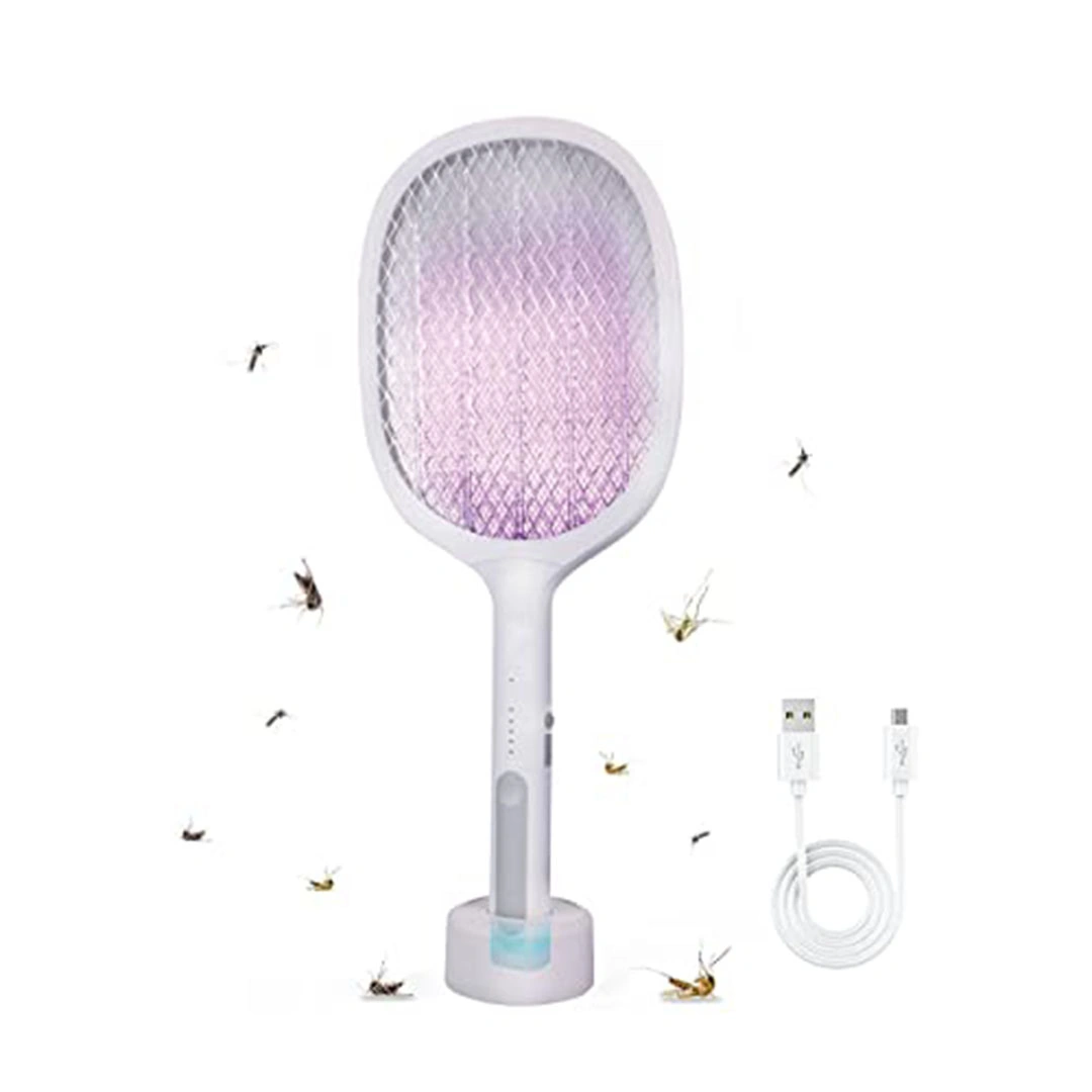 صاعق حشرات 2 في واحد - قابلة لإعادة الشحن - أبيض