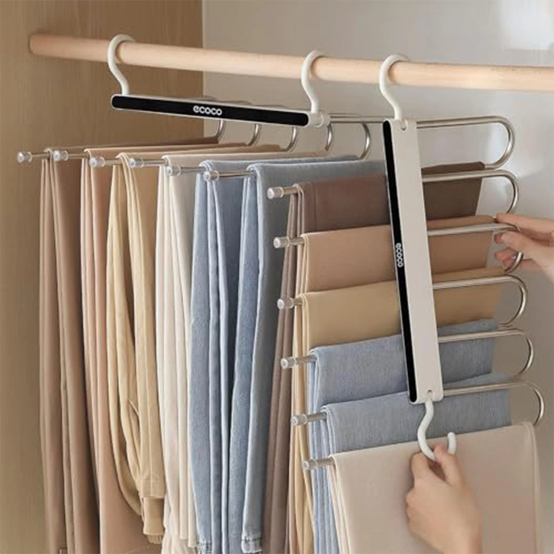 شماعات بناطيل موفرة للمساحة وودتوس - 2 شماعة