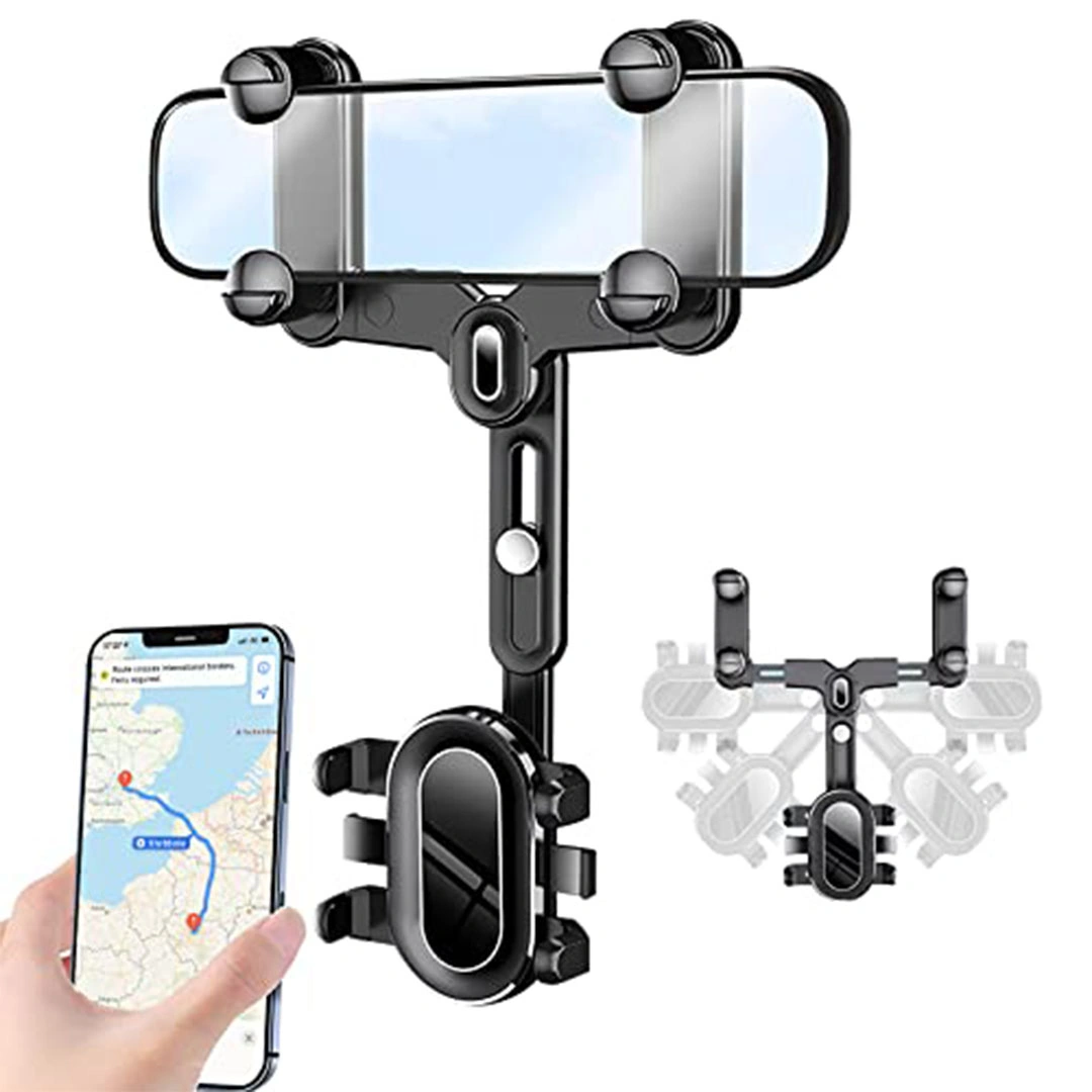 حامل موبايل لمراية الصالون للسيارة متعدد الوظائف وقابل للدوران - يونيفرسال
