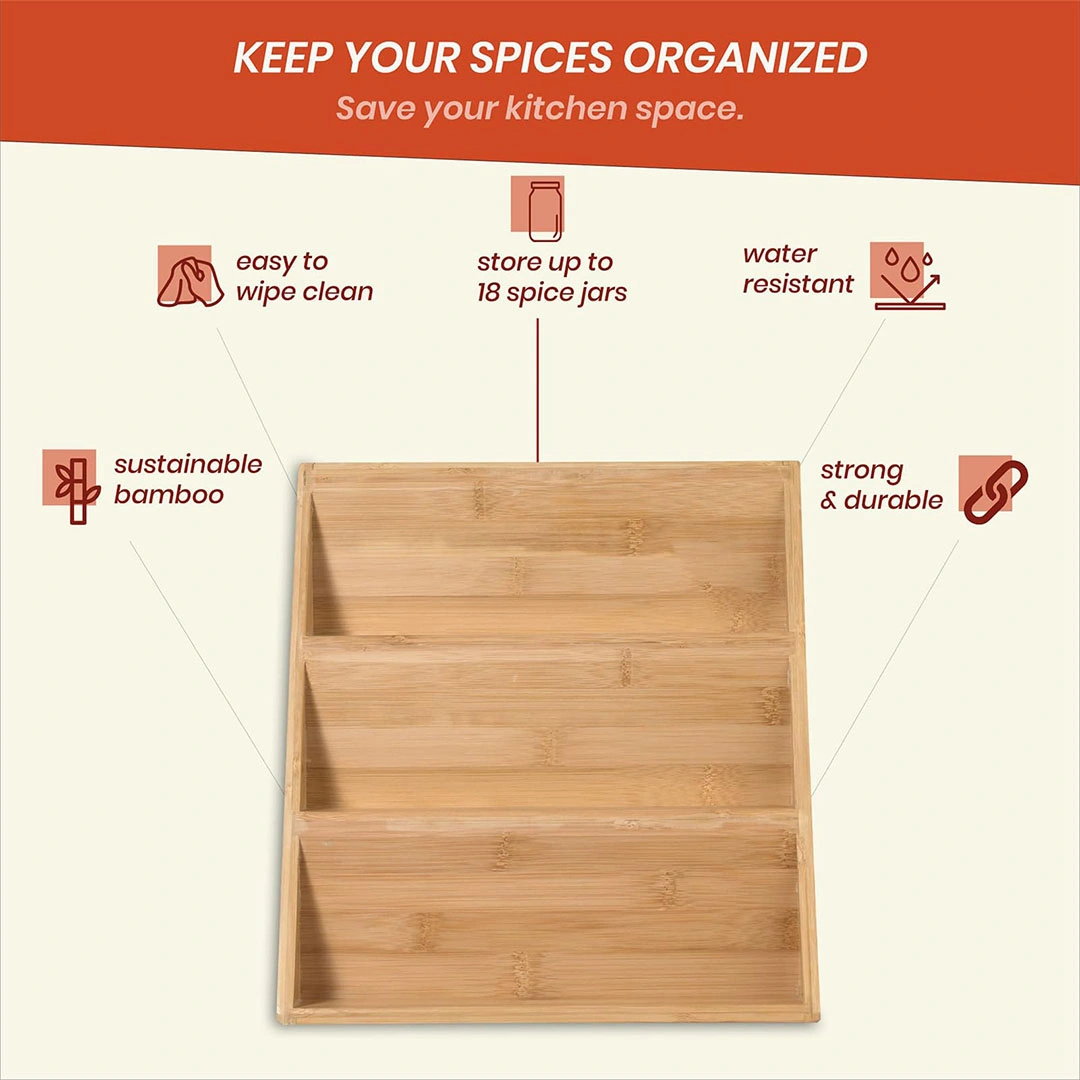 منظم رف التوابل - 3 طبقات