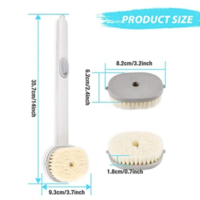 فرشاة تنظيف وتدليك الاستحمام بمقبض طويل