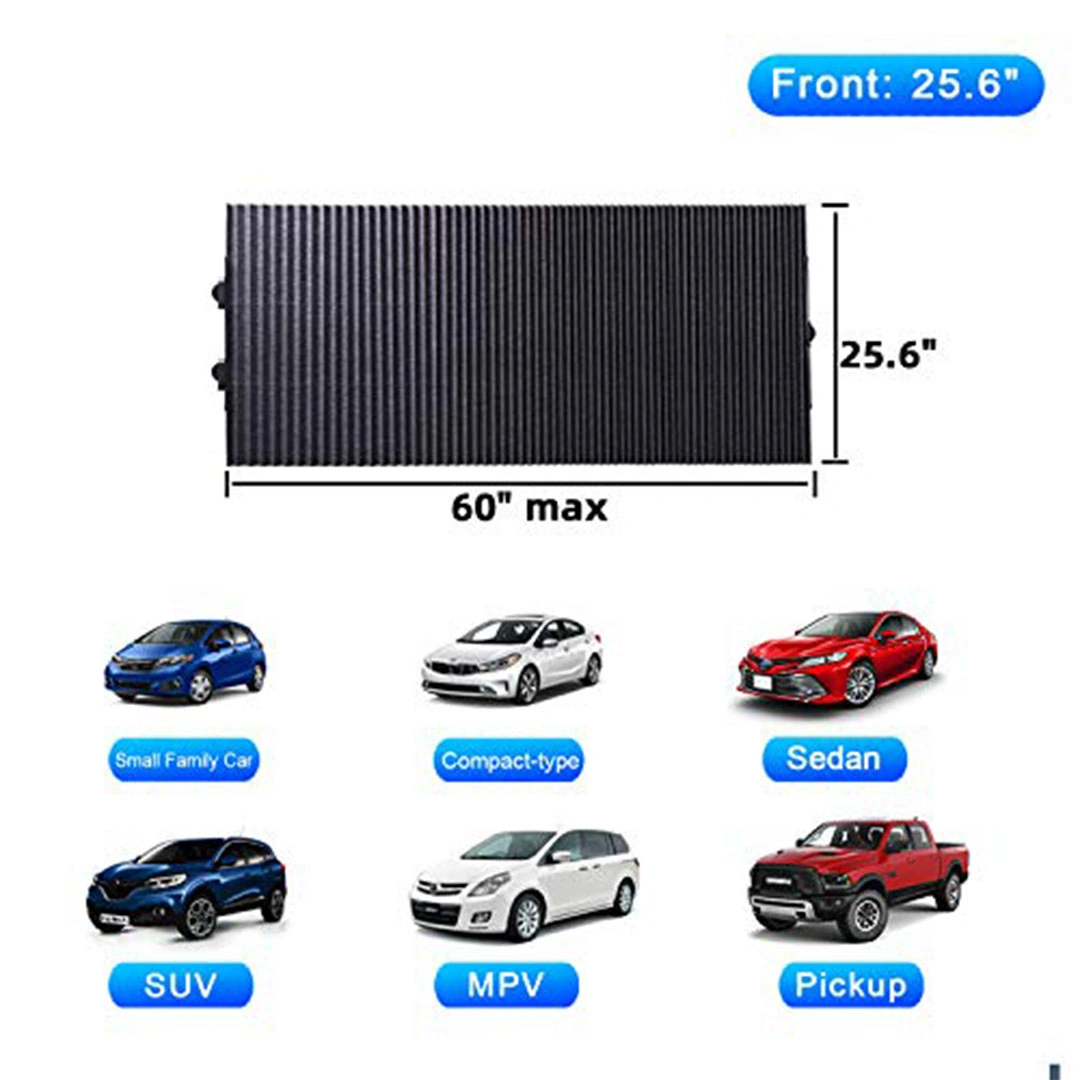 شماسة لزجاج مقدمة السيارة قابلة للسحب - تحجب 99% من الأشعة فوق البنفسجية