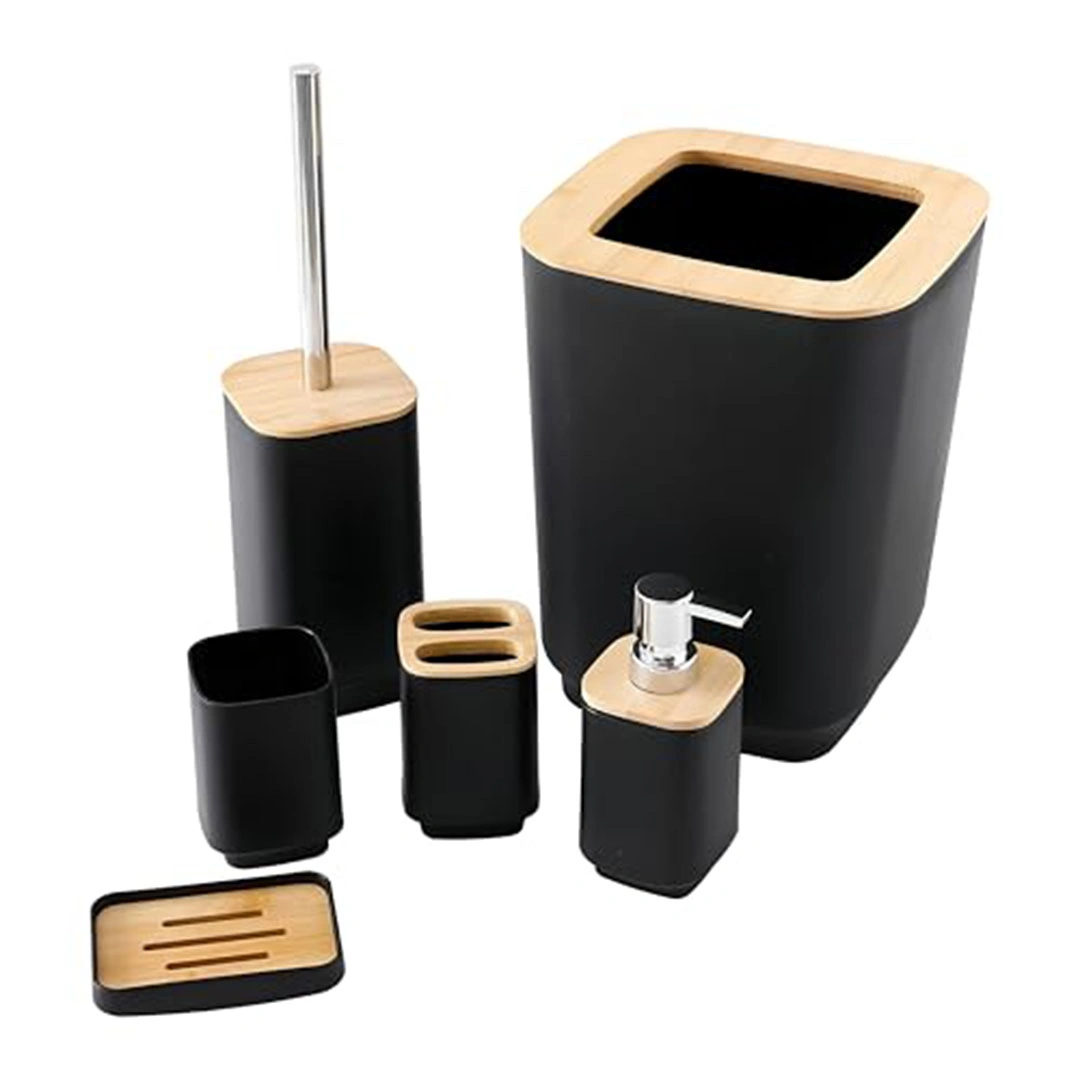 موزع صابون وحامل فرش أسنان وصبانة وكوب لغسل الفم وفرشاة -  6 قطع