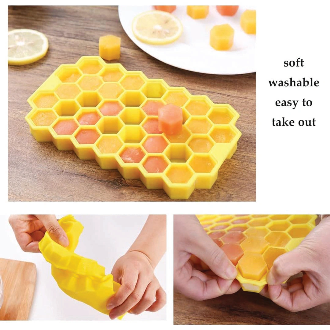 صينية مكعبات الثلج من السيليكون - أصفر
