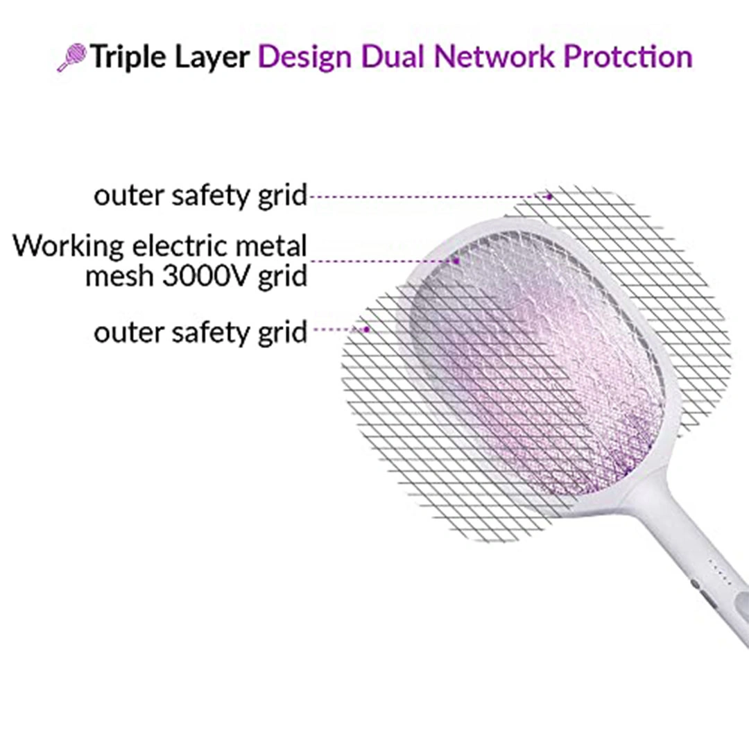 صاعق حشرات 2 في واحد - قابلة لإعادة الشحن - أبيض