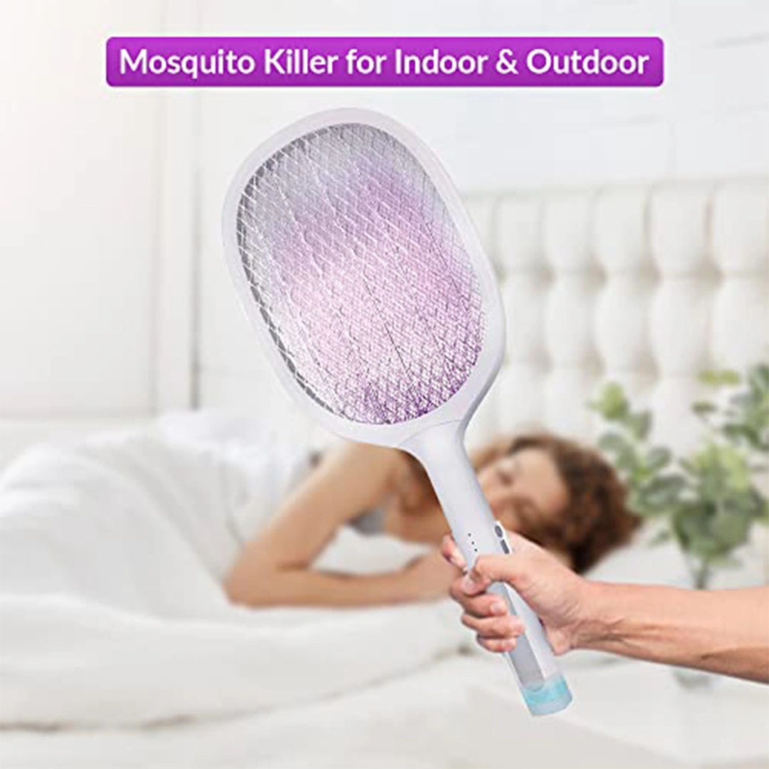 صاعق حشرات 2 في واحد - قابلة لإعادة الشحن - أبيض