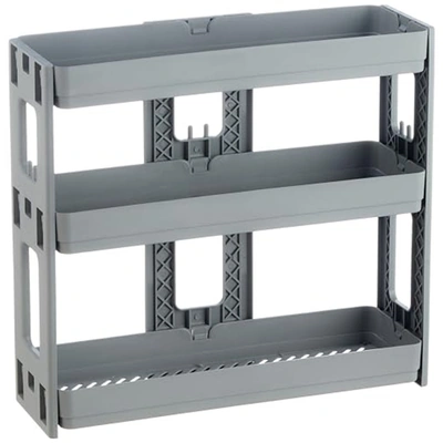 منظم متعدد الأغراض بلاستك 3 ادوار - رمادي