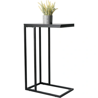 طاولة جانبية شكل حرف C - أسود