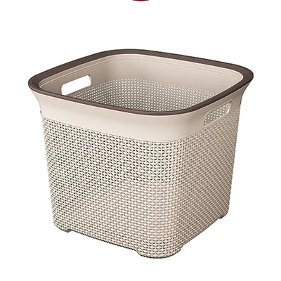 سبت غسيل فيلو من البلاستيك من الوطنية - لون بيج