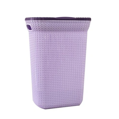 سبت غسيل بتصميم شبكي من الوطنية بغطاء - بنفسجي