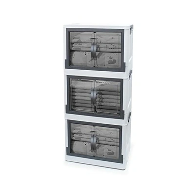 خزانة برايم ميني اليت بلاستيك 3 دور من الوطنية - ابيض*رمادي