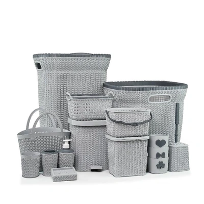 طقم سلال من الوطنية - رمادي - 15 قطعة