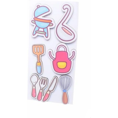 مغناطيس ثلاجة خشبي - 6 قطع - شكل 17