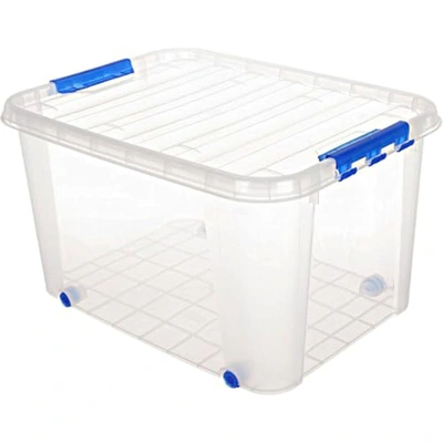 علبة تخزين بلاستيك خفيفة الوزن من الوطنية - 30 لتر - شفافة