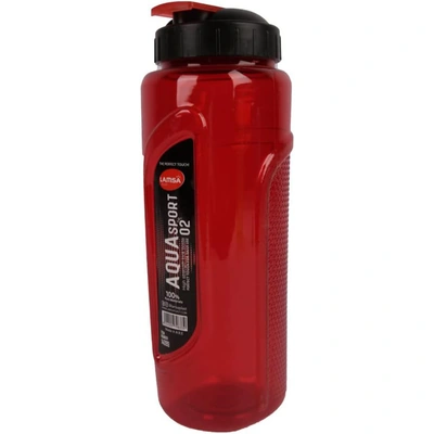 زجاجة مياه رياضية بلاستيك من لمسة بلاست - أحمر - 1 لتر