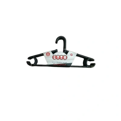 شماعات بلاستك - 6 قطع - أسود