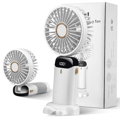 مروحة محمولة قابلة لإعادة الشحن مع LED - 4500 أمبير