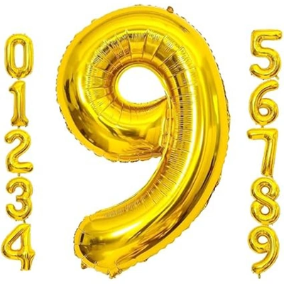 بالونات أرقام ذهبية 81.28 سم - ذهبي رقم 9