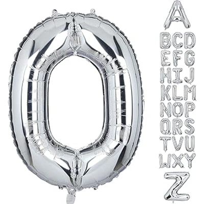 بالون حفلات حرف O - 32 إنش - فضي