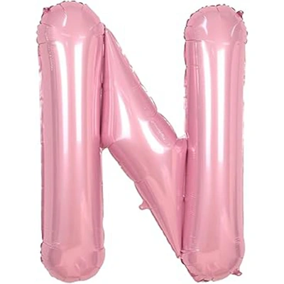 بالونات زهري 40 انش - مايلر هيليوم - حرف N