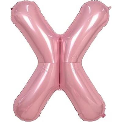 بالون 40 انش - مايلر هيليوم - حرف X - زهري