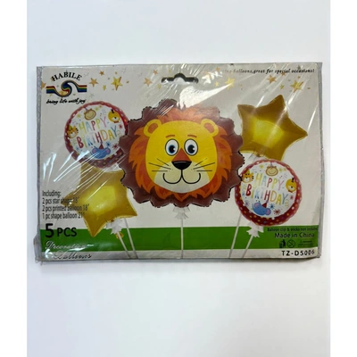 بالون هيليوم للاعياد الميلاد - 5 قطع - متعدد الالوان - RAM16-029