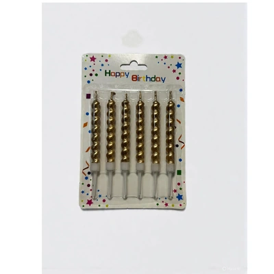 شموع اعياد ميلاد - 6 قطع - دهبي - RAM16-293