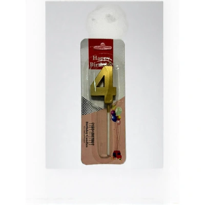 شمعة اعياد ميلاد صغيرة رقم 4 - دهبي - RAM16-324